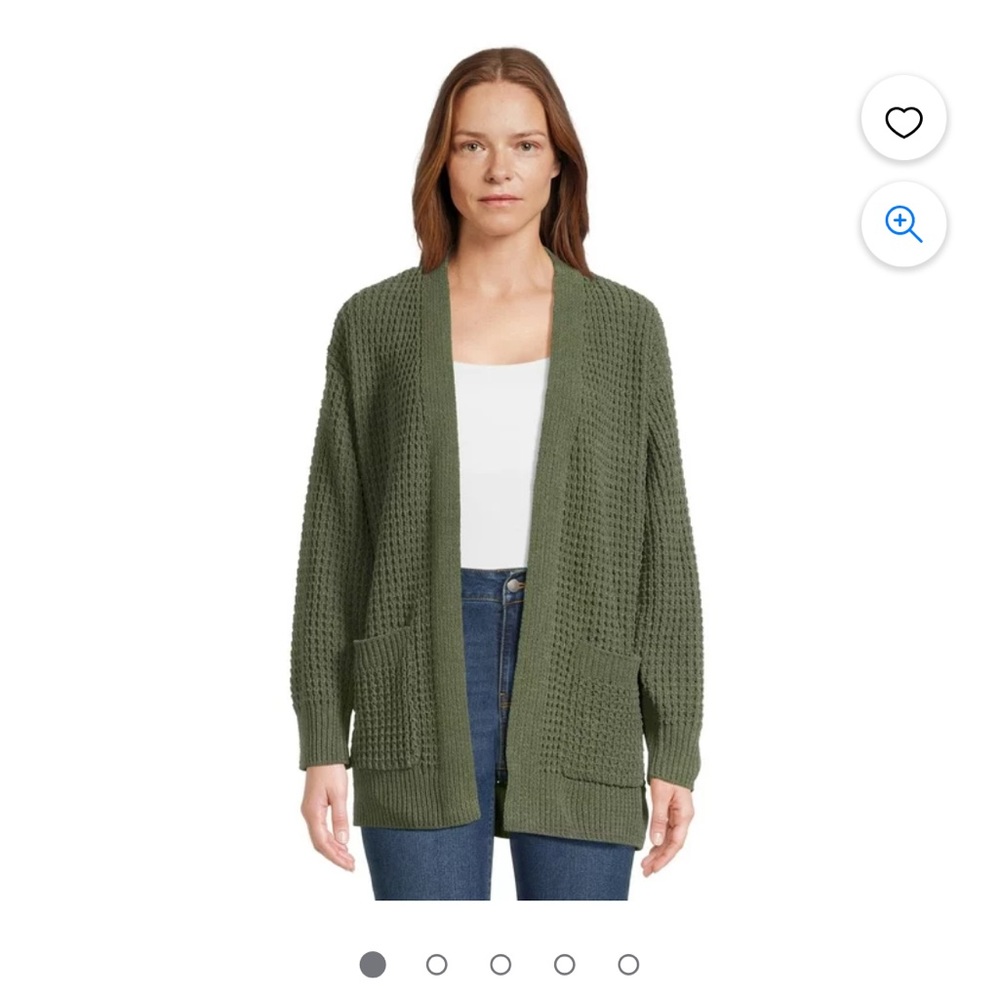 Time and Tru Chenille Waffle Knit Cardigan